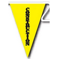 105' Stock Printed Triangle Warning Pennant String (Construction)